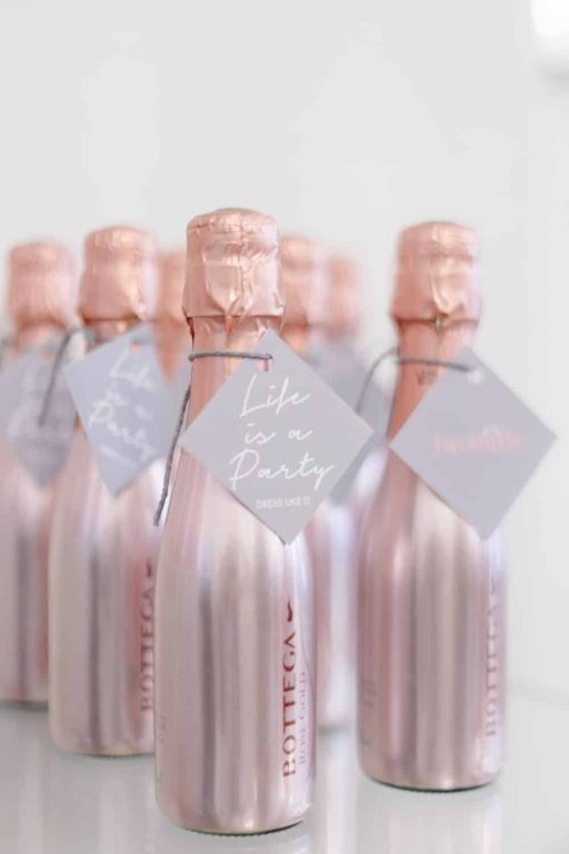 What to put in bridesmaid gift boxes - Champagne