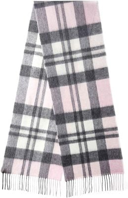 Edinburgh Cashmere Soft Lambswool Scarf - Pink Tartan
