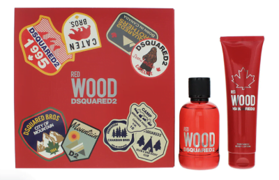 Dsquared2 Wood Red 2 Piece Gift Set: Eau De Toilette 100ml - Body Lotion 150ml